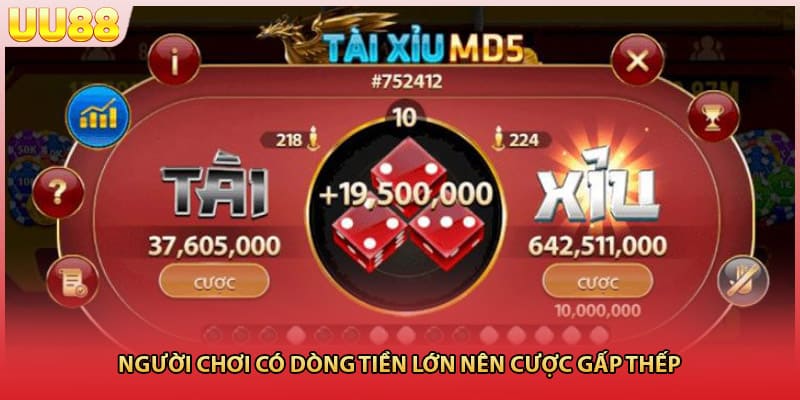 Người chơi có dòng tiền lớn nên cược gấp thếp 
